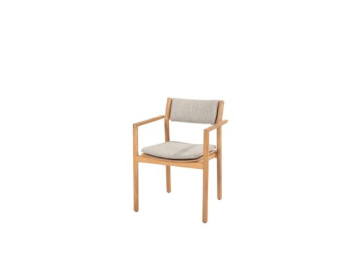 17009_ Levi stacking dining chair natural teak with 2 cushions 01