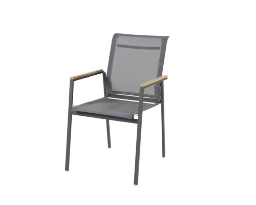 19687_ Passion stacking chair Anthracite with teak arm 01