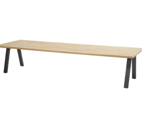 91447-91448_ Ambassador low dining table natural teak 280x100cm with Anthracite legs 01
