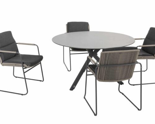 91472-17029-17030_ Parma dining set Anthracite with Locarno table 130cm HPL slate anthracite _01